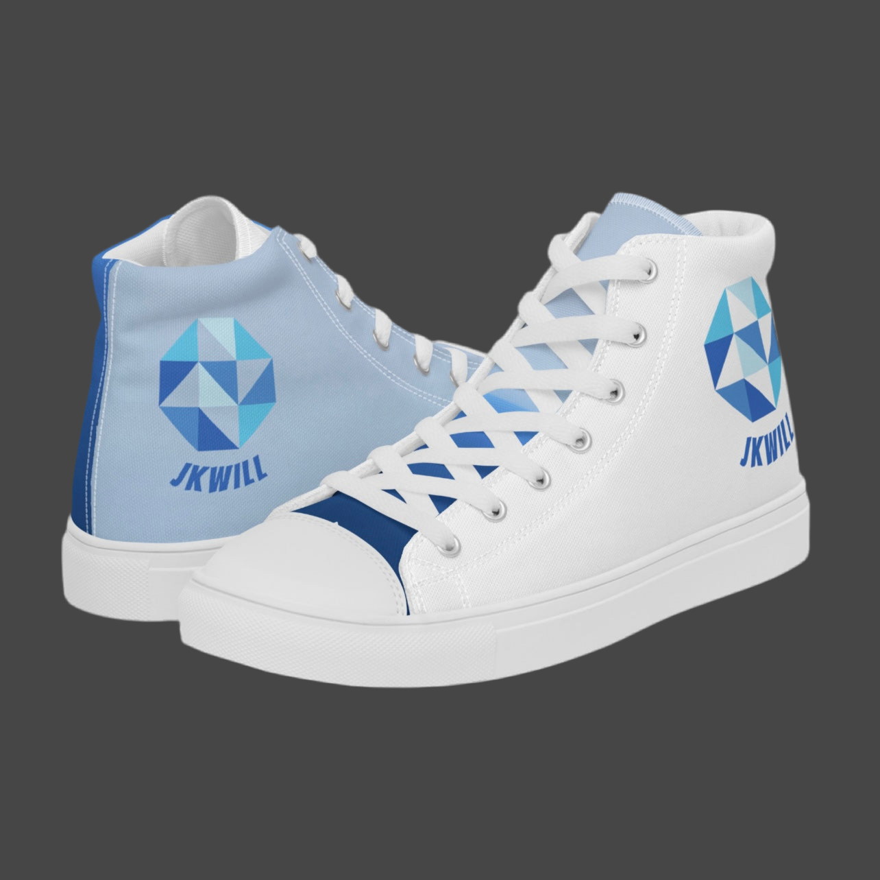 JKWILL Light/Dark Blue High Top Shoes