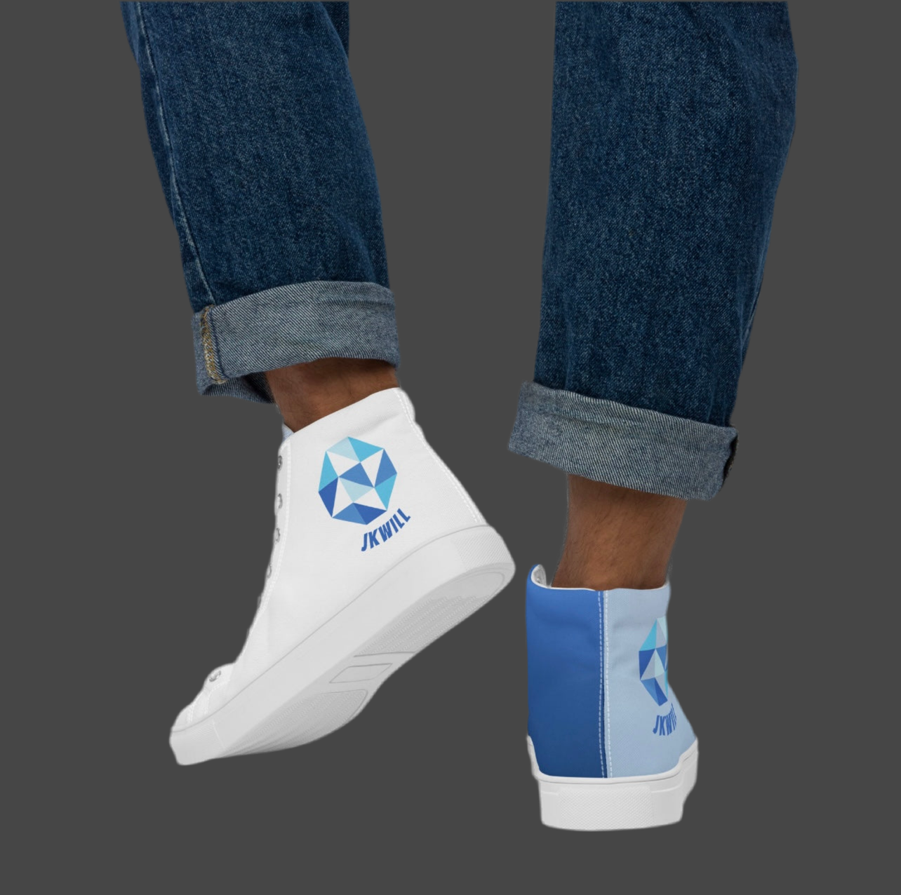 JKWILL Light/Dark Blue High Top Shoes