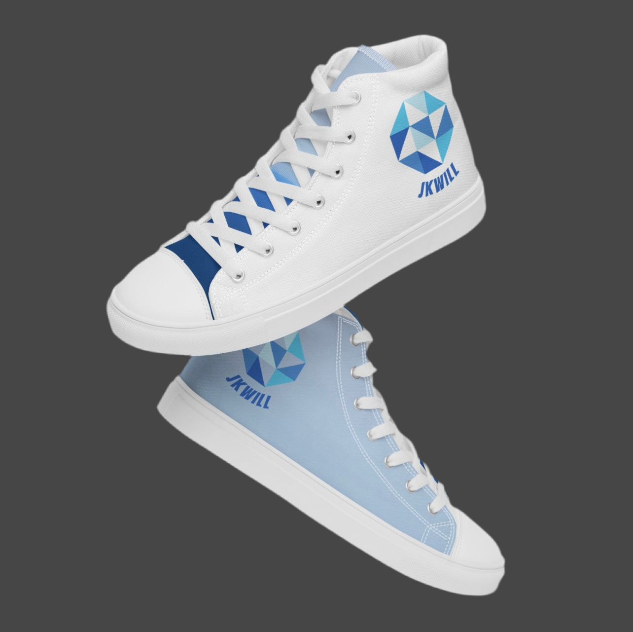 JKWILL Light/Dark Blue High Top Shoes