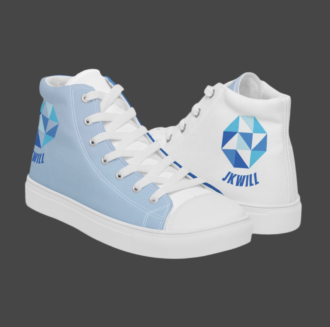 JKWILL Light/Dark Blue High Top Shoes