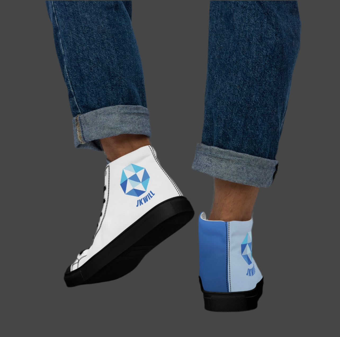 JKWILL Light/Dark Blue High Top Shoes