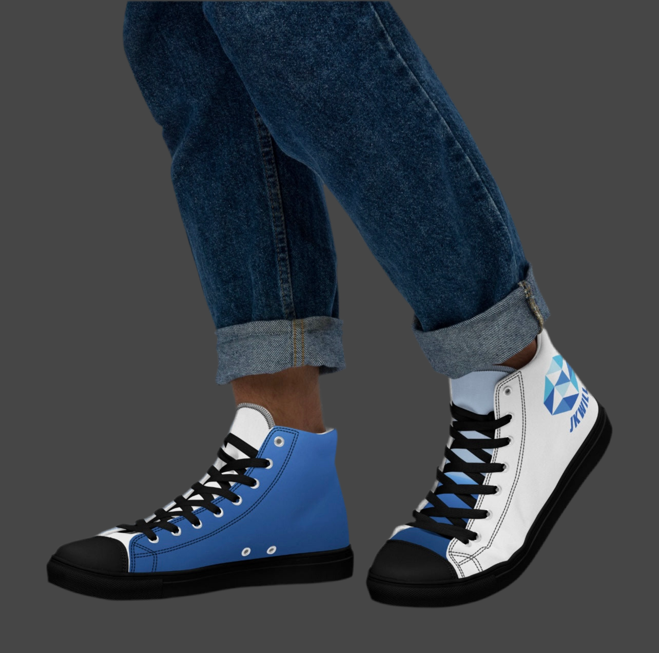 JKWILL Light/Dark Blue High Top Shoes