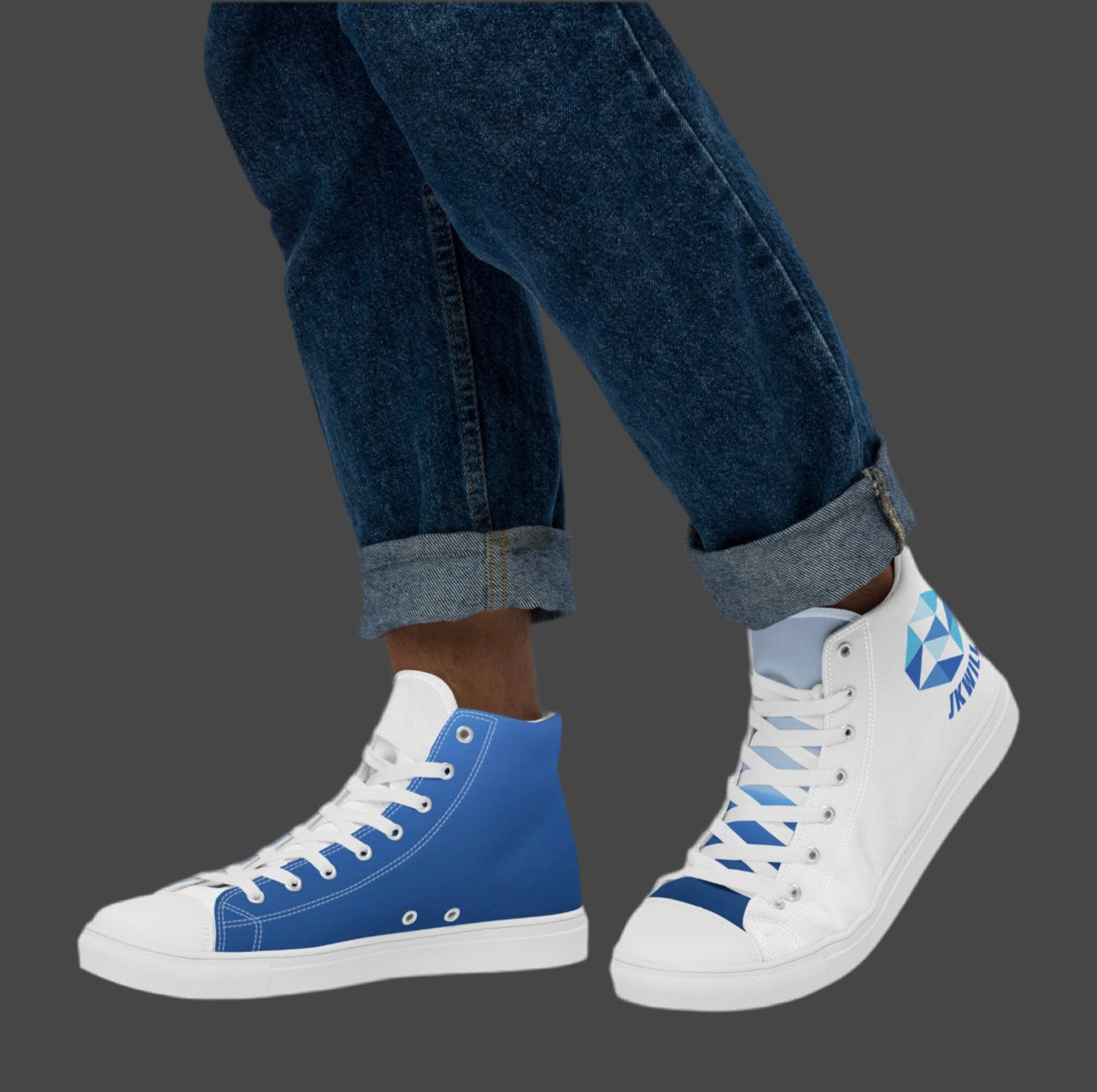 JKWILL Light/Dark Blue High Top Shoes