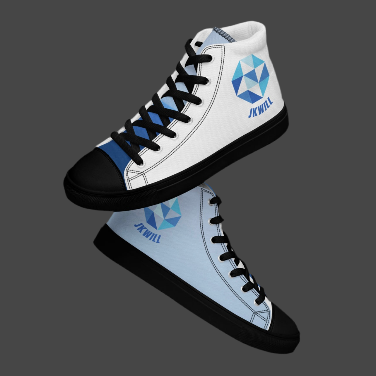 JKWILL Light/Dark Blue High Top Shoes